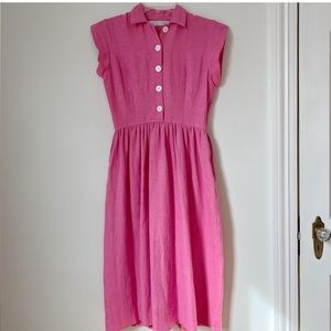 Christy Dawn Piper Dress S Hot Pink Linen